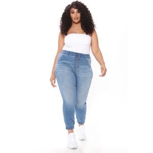 Medium wash Jean joggers size XL